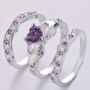 Anillo clásico plata 925 con detalles brillantes