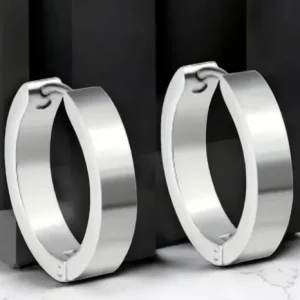 Pendientes de aro en plata de ley 925 diseño minimalista