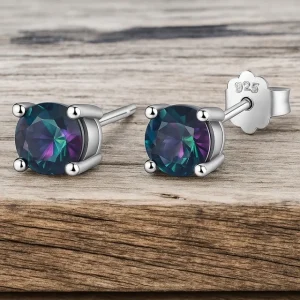 Pendientes de plata 925 con circonitas multicolor de alta joyería Balearyc