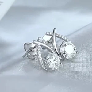 Pendientes de plata 925 con circonitas brillantes – Colección Balearyc