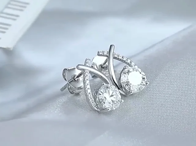 Pendientes de plata 925 con circonitas brillantes – Colección Balearyc