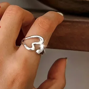 Anillo Plata Ajustable - Diseño Corazón