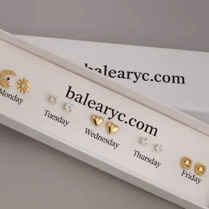 Set de pendientes Balearyc chapados en oro y plata presentados en caja