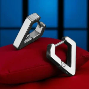 Pendientes de plata con diseño geométrico triangular – Balearyc