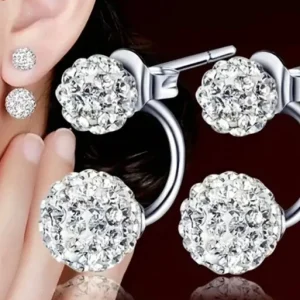 Pendientes de plata con cristales brillantes diseño elegante – Balearyc