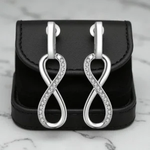 Pendientes de plata 925 con diseño infinito – Balearyc