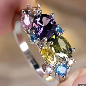 Anillo multicolor de Plata