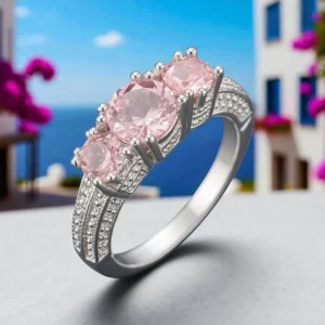 Anillo de Plata con circonio rosa