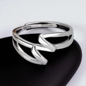 Anillo de plata 925 ajustable con diseño elegante – Balearyc