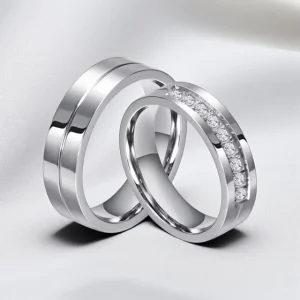 Alianzas de pareja Eternidad en plata 925 con circonitas Balearyc