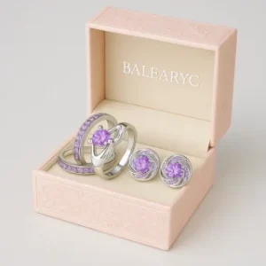 Conjunto Amatista Esencia Mediterránea en caja Balearyc rosa palo