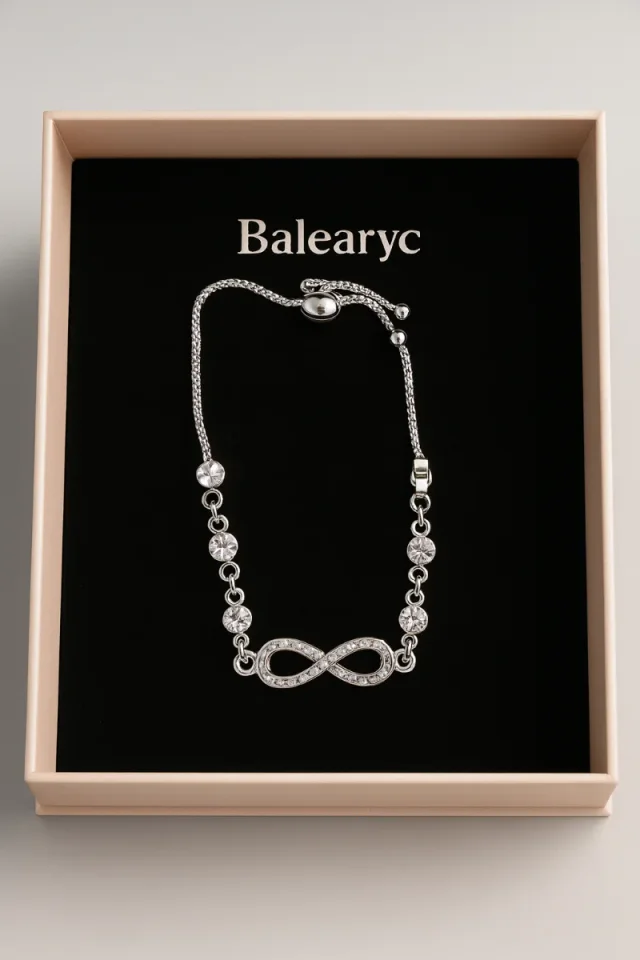 Pulsera de plata 925 con símbolo del infinito en caja Balearyc