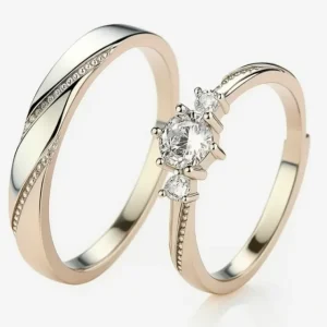 Alianzas de Plata 925 ajustables con circonitas Balearyc